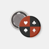Modern Playing Card Suit Poker & Bridge gift マグネット (正面/裏面)