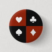 Modern Playing Card Suit Poker & Bridge gift 缶バッジ (正面)