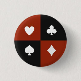 Modern Playing Card Suit Poker & Bridge gift 缶バッジ