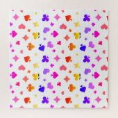 Modern Playing Card Suits Pattern ジグソーパズル (横)