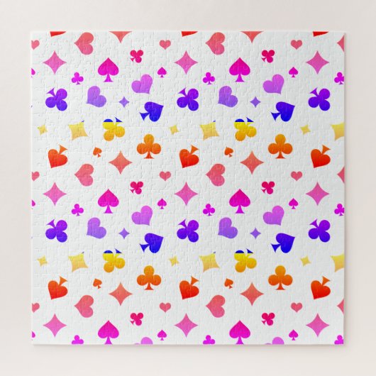 Modern Playing Card Suits Pattern ジグソーパズル (縦)