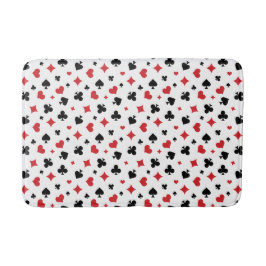 Modern Playing Card Suits Pattern バスマット