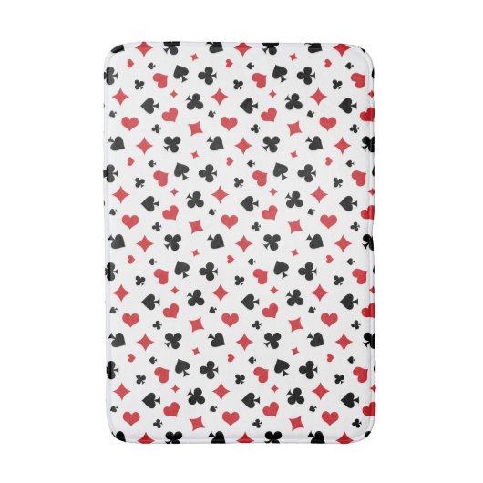 Modern Playing Card Suits Pattern バスマット (正面縦)