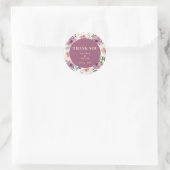 Modern Plum Floral Wedding  ラウンドシール (バッグ)