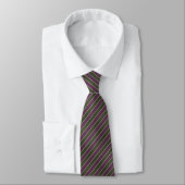 Modern Plum & Green Stripe Pattern ネクタイ (タイ)