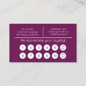 Modern Plum Hairdresser Flat Loyalty Card ロイヤリティカード (裏面)