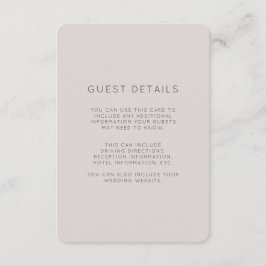 Modern Plum Wedding Guest Details エンクロージャーカード