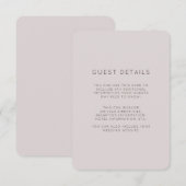 Modern Plum Wedding Guest Details エンクロージャーカード (正面/裏面)