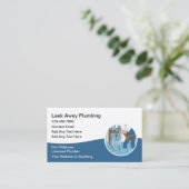 Modern Plumbing Plumber Service Business Cards 名刺 (スタンド正面)
