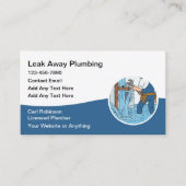 Modern Plumbing Plumber Service Business Cards 名刺 (正面)