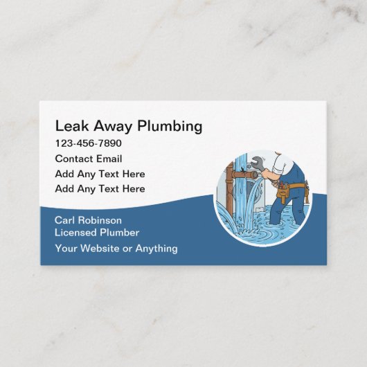 Modern Plumbing Plumber Service Business Cards 名刺 (正面)