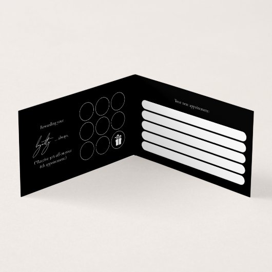 Modern PMU Cosmetic Salon Loyalty Folded Card 名刺 (内部)