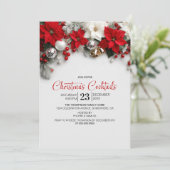 Modern Poinsettia Christmas Cocktails 招待状 (スタンド正面)