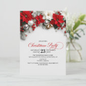 Modern Poinsettia Christmas Party 招待状 (スタンド正面)