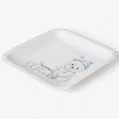 Modern Polar Bear Winter Baby Shower ペーパープレート (傾斜あり)