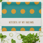 Modern Polka Dot Kitchen Towel, Personalized キッチンタオル (折り畳み)