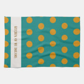 Modern Polka Dot Kitchen Towel, Personalized キッチンタオル (横)