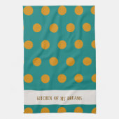 Modern Polka Dot Kitchen Towel, Personalized キッチンタオル (縦)