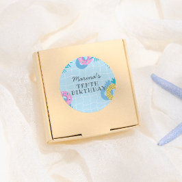 Modern Pool Party Birthday ラウンドシール