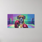 Modern Pop Art Boxer Dog Boxing Athlete キャンバスプリント (正面)