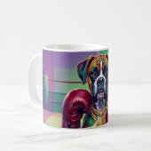 Modern Pop Art Boxer Dog Boxing Athlete コーヒーマグカップ (正面左)