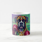 Modern Pop Art Boxer Dog Boxing Athlete コーヒーマグカップ (中央)
