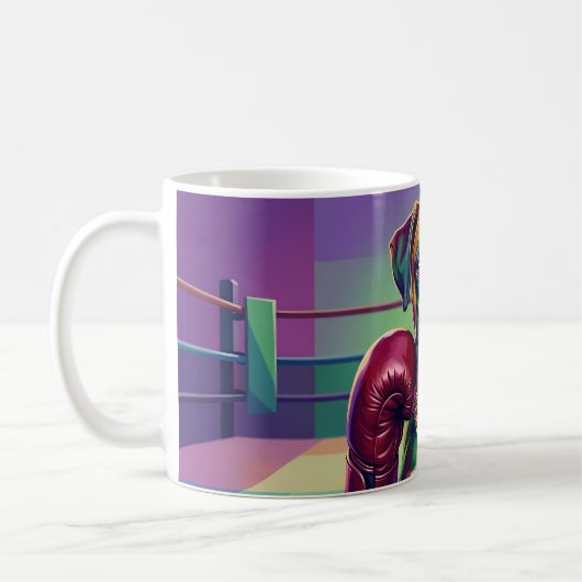 Modern Pop Art Boxer Dog Boxing Athlete コーヒーマグカップ (左)
