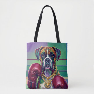Modern Pop Art Boxer Dog Boxing Athlete トートバッグ