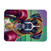 Modern Pop Art Boxer Dog Boxing Athlete マグネット (横)