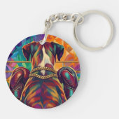 Modern Pop Art Boxer Dog Boxing Athlete 360° キーホルダー (裏面)
