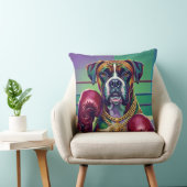 Modern Pop Art Boxer Dog Boxing Athlete 360° クッション (椅子)