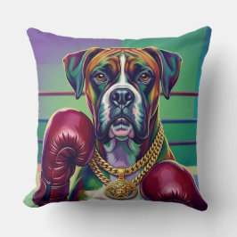 Modern Pop Art Boxer Dog Boxing Athlete 360° クッション