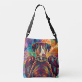 Modern Pop Art Boxer Dog Boxing Athlete 360° クロスボディバッグ (裏面)