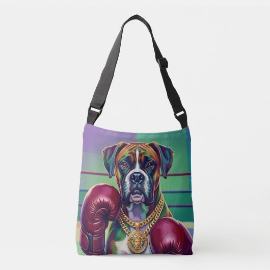Modern Pop Art Boxer Dog Boxing Athlete 360° クロスボディバッグ (正面)