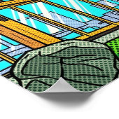 Modern Pop Art Forest Cabin Mid-Century Comic ポスター (角)