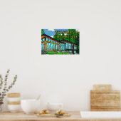 Modern Pop Art Forest Cabin Mid-Century Comic ポスター (キッチン)