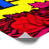 Modern Pop Art Halloween Graveyard ポスター (角)