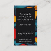 Modern Pop Art Retro Colorful Hair Makeup 名刺 (裏面)