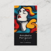 Modern Pop Art Retro Colorful Hair Makeup 名刺 (正面)