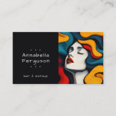 Modern Pop Art Retro Colorful Hair Makeup 名刺 (正面)