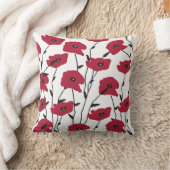 Modern Poppy Pattern クッション (ブランケット)