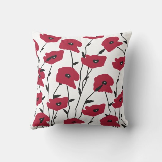 Modern Poppy Pattern クッション (裏面)