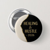 Modern Positivity Hustle and Healing 2026 缶バッジ (正面&裏面)