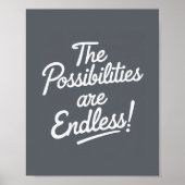 Modern Poster The Possibilities Are Endless - Gray ポスター (正面)