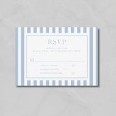 Modern Powder Blue Stripes Wedding  出欠カード