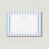 Modern Powder Blue Stripes Wedding 出欠カード