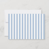 Modern Powder Blue Stripes Wedding 出欠カード (裏面)