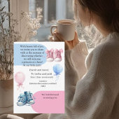 Modern Pregnancy Announcement Card - Bilingual Ara 招待状