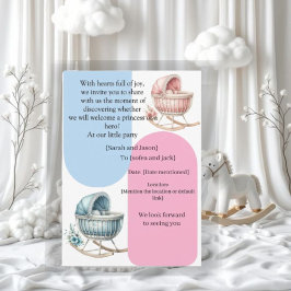 Modern Pregnancy Announcement Card - Bilingual Ara 招待状