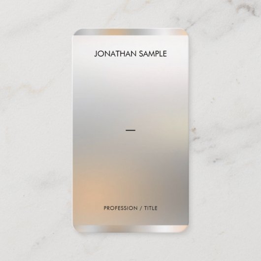 Modern Premium Silk Paper Glamour Silver Luxury 名刺 (正面)